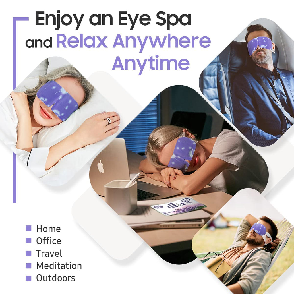 BeHoomi 20Packs Steam Eye Mask, Heated Eye Mask Warm Compress for Eyes, Disposable Self Heating Steam Mask for Home, Sleep, Spa, Travel Essentials & Relaxation Gifts, Valentine's Day Gifts (Lavender)