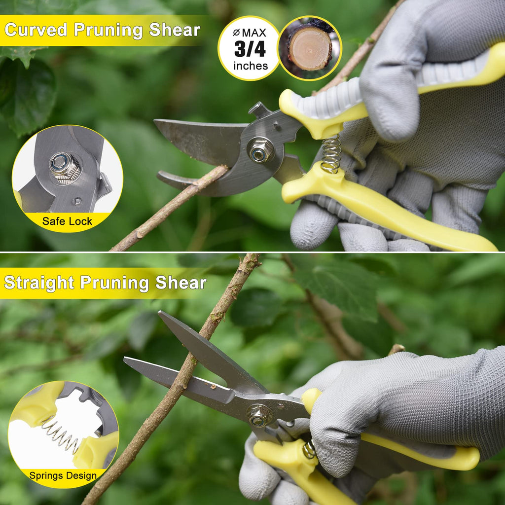 Carsolt 10Pcs Heavy Duty Stainless Steel Garden Hand Tools Set for Planting