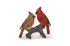 HI-LINE Gift Cardinal Couple on Stump Garden Statue, Multicolor