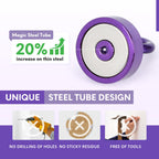 Neosmuk Magnetic Hooks Steel Tube Design for Cruise,40lb+ Purple,10 Pack