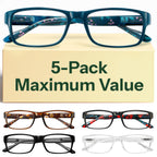 Gaoye 1.5 Professional Reading Glasses for All Day - Computer Readers with Blue Light Protection - Value Pack