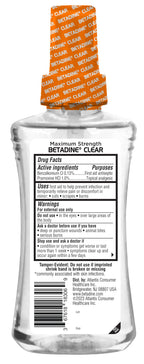Betadine Clear First Aid Spray, Max Strength Pain Relieving Antiseptic Cleansing Spray, No Stinging, Kills 99.9% of Germs*, Helps Prevent Infections, 6 oz