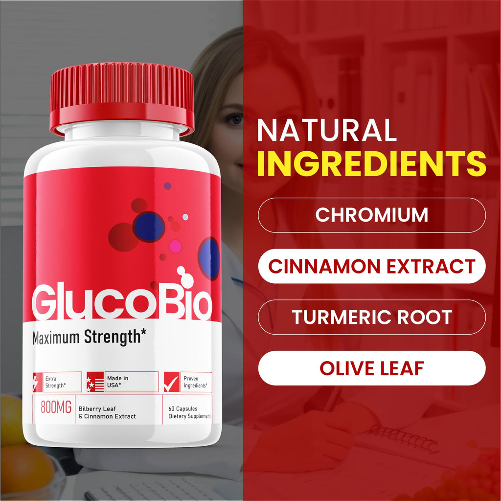 (5 Pack) Glucobio Capsules - Official Formula - Gluco Bio Support Supplement Vitamin, Glucobio Health Wellness Capsules Maximum Strength, Glucobio, Gluco Bio Pills Advanced Support (300 Capsules)