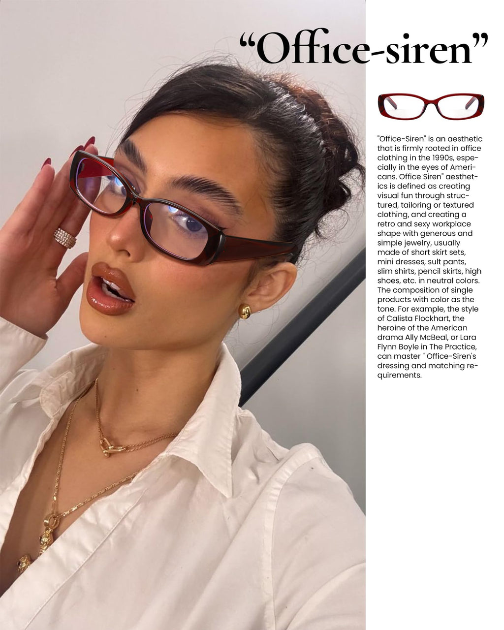 SODQW Rectangle Blue Light Glasses for Women Trendy Small Y2K Office-Siren Bayonetta Fake Glasses with Clear Lens UV400