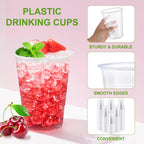 Lamosi 500 Count 9 oz Clear Plastic Cups, 9 Ounce Disposable Cold Drinking Cups for Party, Wedding, Travel, Christmas, Events