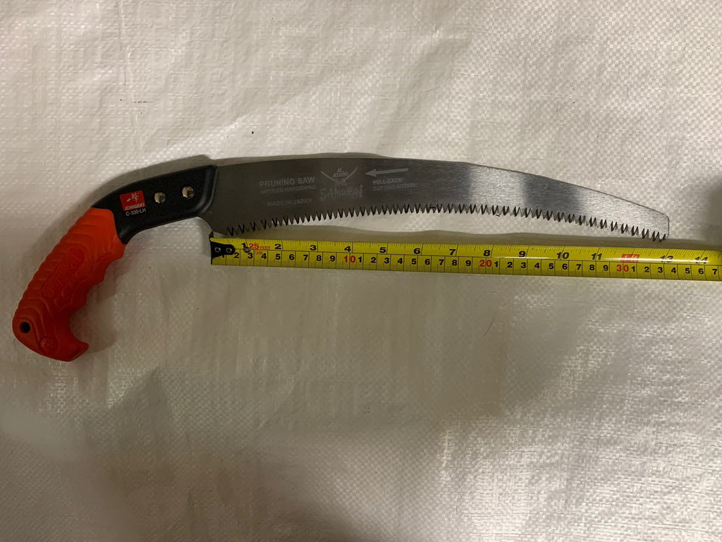Kanzawa Samurai Ichigeki Pruning Saw 330mm C-330-LH with Ergo Grip (Orange) w/sheath Made in Japan