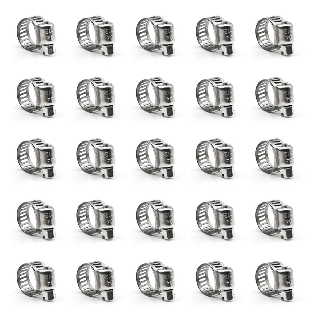 ZIPCCI 30 Pcs Hose Clamp Assortment Kit, 7 Sizes Worm Gear Hose Clamps Stainless Steel for Fuel Line, Pipe, Radiator, Tube and Fuel Line (1/4 to 2 inches)
