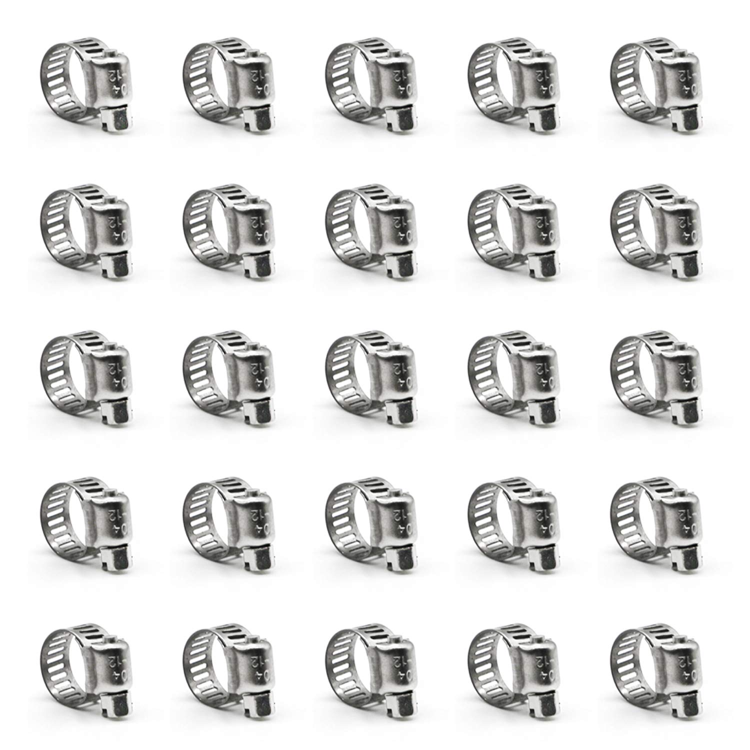 ZIPCCI 30 Pcs Hose Clamp Assortment Kit, 7 Sizes Worm Gear Hose Clamps Stainless Steel for Fuel Line, Pipe, Radiator, Tube and Fuel Line (1/4 to 2 inches)