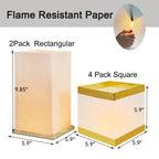 FUELYE Square Rectangle Floating Candles Lantern Sets,Outdoor Decoration Waterproof Floating Lanterns for Pool,River,Memorials,Wedding,Bar,and Parties(6Pack)
