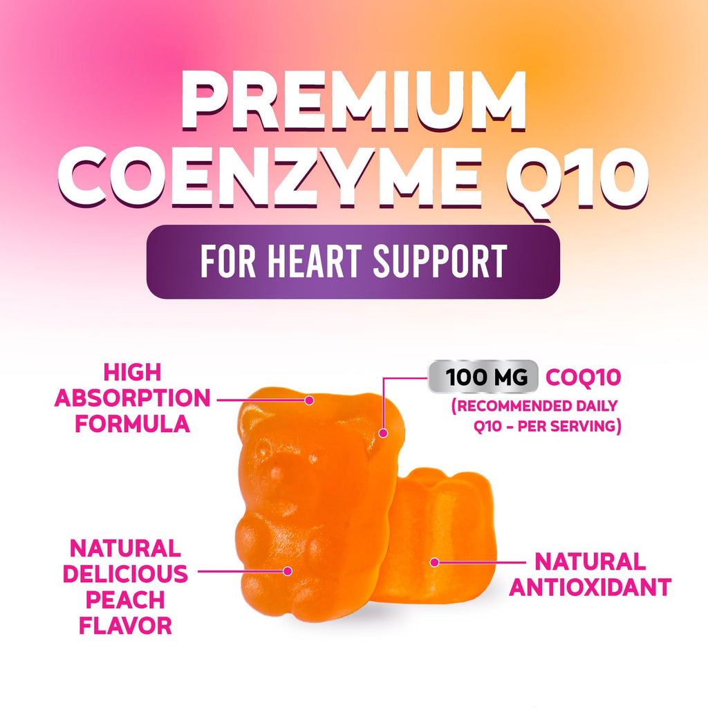CoQ10 Gummies 100mg Per Serving - 3X Strength, High Absorption, Antioxidant Supplement for Heart Health Support & Energy Production, Ultra Coenzyme Q10 Vitamins, Coq 10 Supplements - 120 Gummies
