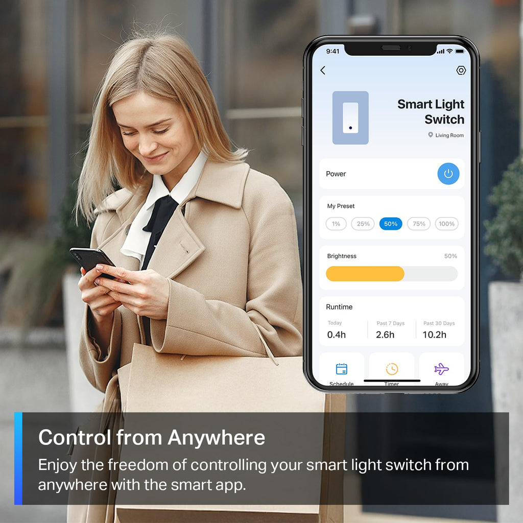 TP-Link Tapo Matter Smart Dimmer Switch: Voice Control w/Siri, Alexa & Google Assistant, UL Certified, Timer & Schedule, Easy Guided Install, Neutral Wire Required, Single Pole, Tapo S505D
