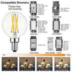 Arberlic G16.5 Light Bulb,4W E12 LED Bulb dimmable Equivalent E12 Candelabra Bulb 40 Watt,Warm White 2700K,400lm,CRI85+,AC120V,Edison Style,Clear Glass,ETL Listed,Pack of 6