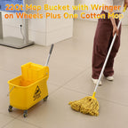 22Qt(5.5 Gallon) Floor Cleaning Mop Bucket with Wringer and Cotton Mop