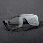 BINGKING UV400Transition Photochromic Safety Glases Light to Dark Grey Lenses ANSI Z87 Impact Approved Wraparound Style Frame (Black)