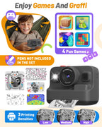 Yehtta Kids Camera Instant Print, Dual-Lens Selfie Camera for Kids, Black