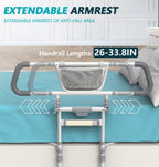 Packve Foldable Bed Rails for Elderly Adults Safety - Bed Side Assist Rail for Seniors with Extendable Guard Rails & Storage Bag, Adjustable Height Bedrails for Queen King Full Size Bed