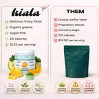 Kiala Nutrition Super Greens, Organic Greens Powder with Spirulina & Chlorella for Digestion, Gut Health, Immunity, Adaptogens, Energy, Gluten Free, Vegan, Sugar Free, Lemon Drop, 30 Servings