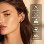 limerencia Hypoallergenic Screw Back Titanium Earrings Set for Women Men