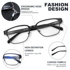 JOLISU 5PCS Reading Glasses Men - Blue Light Blocking Metal Frame for Mens/Women - Durable Readers Fit Read（2.00）
