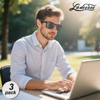 LADEESSE 3 Pack Bifocal Reading Sunglasses For Men/Women - Fashion UV400 Sunglasses With Readers Built In Sun Outdoor Protection（2.0）