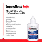 Zymox Otic Enzymatic Solution for Dogs and Cats to Soothe Ear Infections with 1% Hydrocortisone for Itch Relief, 1.25oz