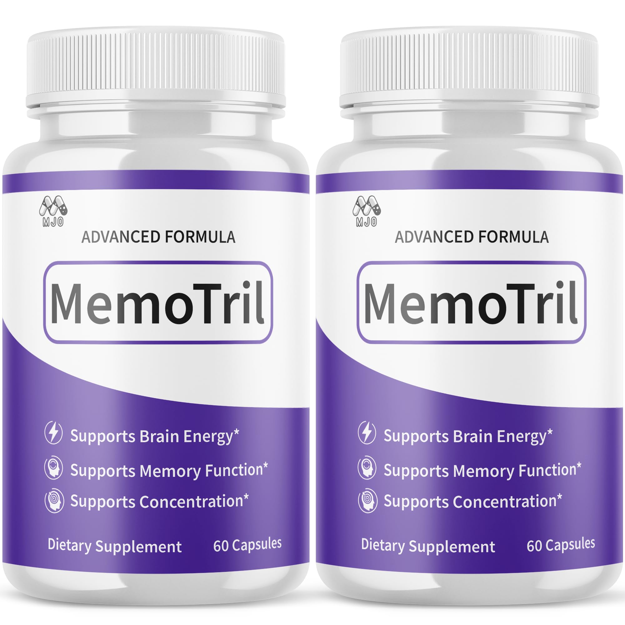 (2 Pack) Memotril Capsules, Official Memo Tril Supplement Pills with All Natural Ingredients, Advanced Memotril for Brain Health & Wellness Support with Premium Vitamins for Women & Men (120 Capsules)