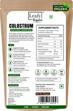Leafy Organic Colostrum Powder Supplement for Gut Health, Immune Support, & Overall Wellness, 50% IgG, 6-Hour Colostrum Supplement, 100% Pure, Unflavored (100Gram) 3.5oz