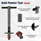 Bulb Planter Tool, 33.5 inch Long Handle Garden Sod Plugger to Dig Hole, Heavy Duty Metal Grass Plugger for Soil Test Planting or Weeding Spring Flowers Bulbs,Bedding Plants,Tulips, Lilies, Potato