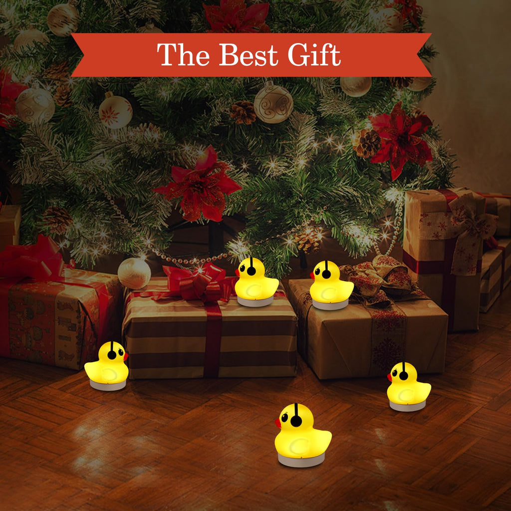 Goallim Solar Floating Pool Lights, 3" Duck Floating Pool Lights Solar Powered, IP68 Waterproof Glow in the Dark Pools Light that Float for Patio, Pond, Spa, Hot tub, Garden Party Decor - 4PCS
