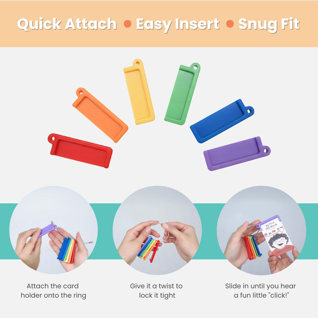 12 Pcs Card Holder for Yoto Cards with 2 Ring Loops, Reusable Portable Yoto Card Holder Ring Set, Kids Travel Carrier, Audio Story Card Storage Organizer, Accessories Compatible with Yoto Mini Player