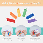 12 Pcs Card Holder for Yoto Cards with 2 Ring Loops, Reusable Portable Yoto Card Holder Ring Set, Kids Travel Carrier, Audio Story Card Storage Organizer, Accessories Compatible with Yoto Mini Player