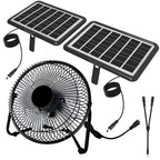 DELUMEE Solar Powered Fan, 8 Inch Install-Free with 25W Dual Solar Panels, Cloudy Days Working Solar Fan for Air Circulation and Cooling in Greenhouse, Chicken Coop, Pet House, Attic, 14ft Long Cable