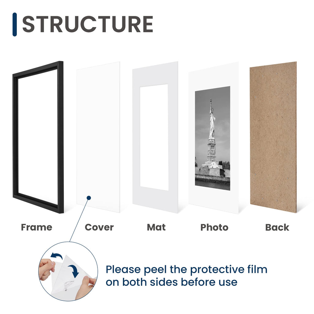 ENJOYBASICS 16x20 Picture Frame, Wall Gallery Frames Set of 2, Black