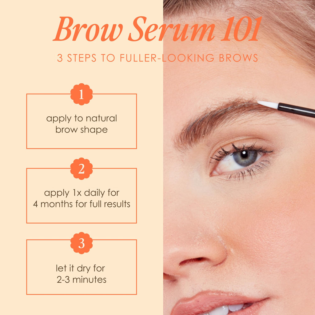 Grande Cosmetics GrandeBROW Brow Enhancing Serum for Fuller, Bolder, Looking Eyebrows - Brow Serum With Vitamins, Peptides, Antioxidants, Amino Acids, Cruelty Free - 4 Month Supply (3 mL)