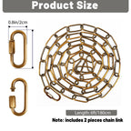 garini 6 Feet Gold Bronze Light Fixture Chain, Adjustable Metal Pendant Chandelier Chain Extension with Detachable Link, Maximum Load is 66 Pounds,2 Pack