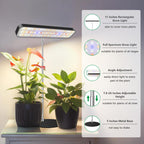Aumtrly LED Grow Light Black, Full Spectrum Table Plant Light with Base