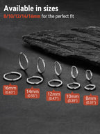 FaithHeart Stainless Steel Black Huggie Hoop Earrings for Men 10mm