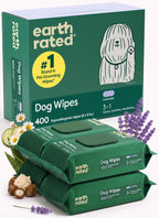 Earth Rated Dog Wipes for Paws & Butt, Deodorizing, Lavender, 400ct