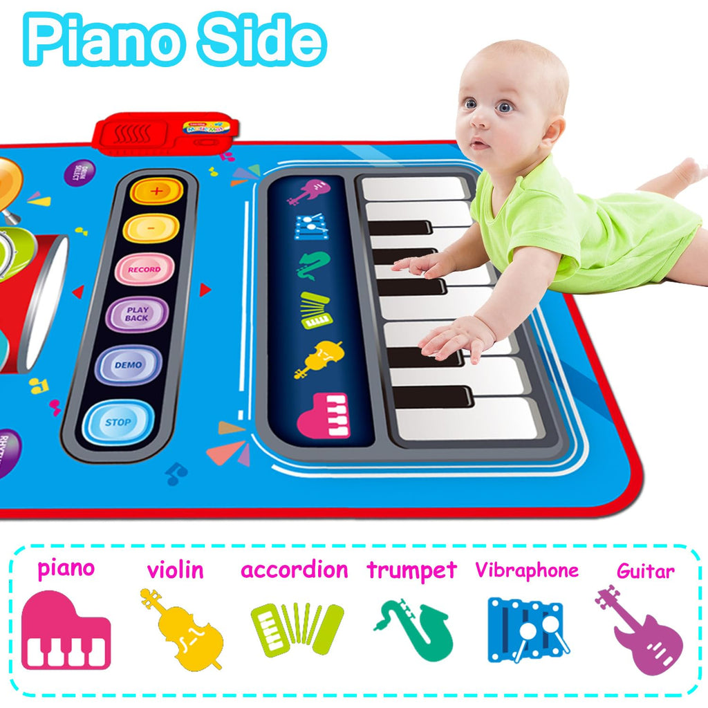 Baby Toys for 1 Year Old,Baby Musical Mat Toddler Toys Age 1-2,3 in 1 Piano Drum Babies Play Mat -Baby Music Toy 12-18 Months Babies Birthday Gifts for 1 2 3 Year Old Boys Girls