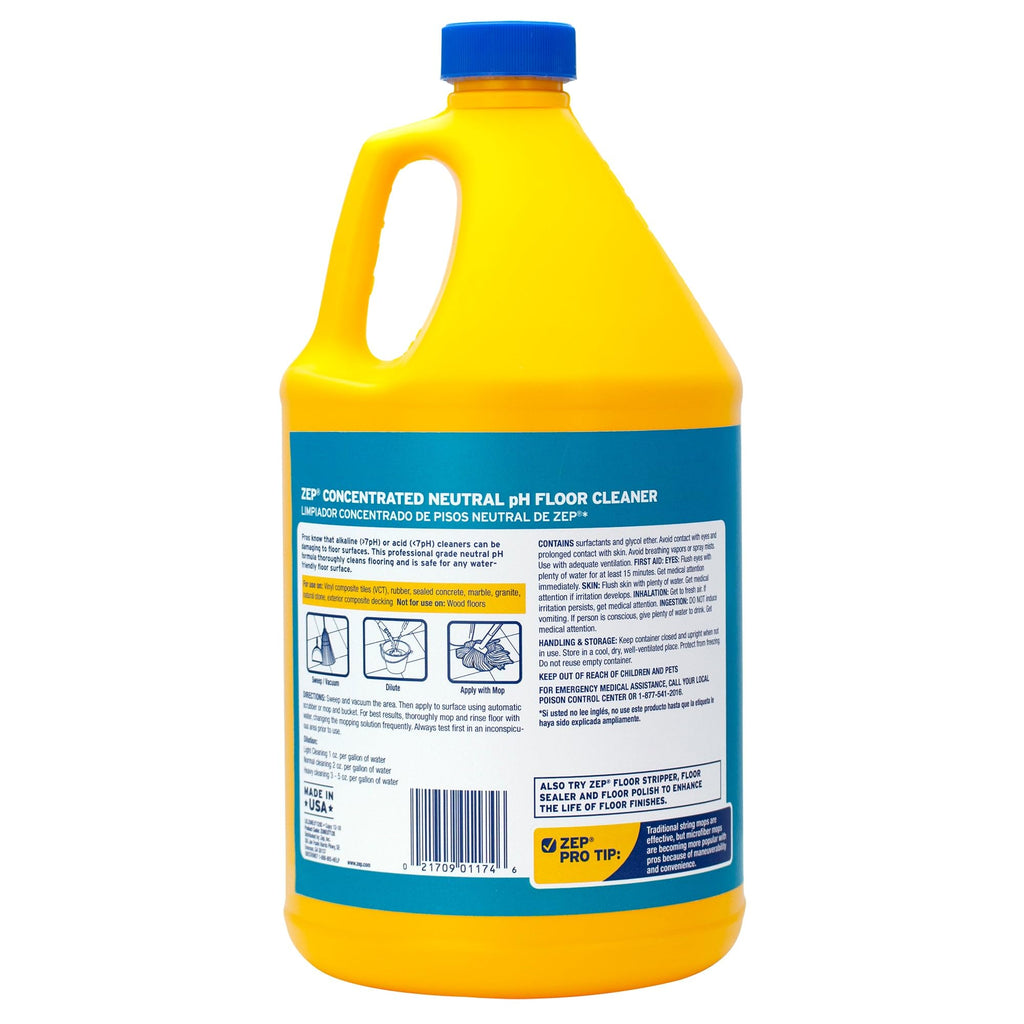 Zep Neutral PH Industrial Floor Cleaner - 1 Gallon - ZUNEUT128 - Concentrated Pro Trusted All-Purpose Floor Cleaner (Pack of 2)