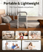 Bed Rails for Elderly Adults Safety, with Double Non-Slip Handle & Storage Pouch, Fits Most Bed Sizes, Bed Assist Rails for Seniors and Post-Surgery,Reduce Falls & Support Independence