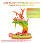 ZIRO 3D Printer Filament, Faster Color Change Filament 1.75mm, Color Gradient Material, No-Shine Rainbow PLA, Dimensional Accuracy +/- 0.03mm, Fit Most FDM Printer 1KG Spool, Tropical (Matte)