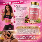 Caderas Divinas : Bigger Booty & Wider Hips – Aguaje + Maca Pills with Moringa & Saw Palmetto – 4 Super Ingredients for Natural Curve Growth – by CurvyFruit – 60 Capsules