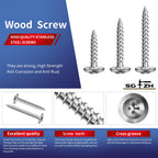 #8 x 5/8" Wood Screw 500Pcs 410 Stainless Steel Standard Thread Truss Head Fast Self Tapping by SG TZH