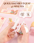 Rolife Super Creator Series, DIY Mini Lovely Pink Bedroom Dollhouse House Kit, Bulid Scenary for Action Collectible Figures, Creative Gifts for Women Kids Adults