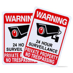 No Trespassing Signs Private Property 2-Pack, 10x7in, Upgraded Enlarged Cam