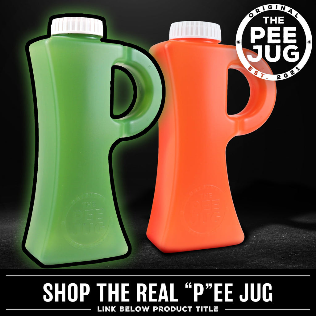 The Original Pee Jug - 2011mL (68oz) Leak & Spill-Proof Portable Urinals for Men - Outdoor Male Urine Bottle for Trucker, Hunting, Travel, Camping, Hospital - Funny Novelty Gag Gift for Him, Green