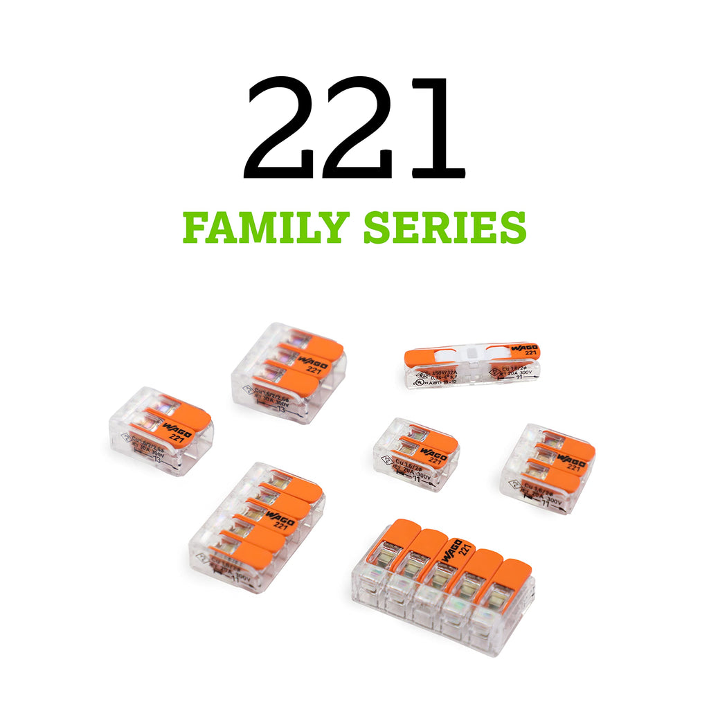 Wago 221-412 Lever-Nuts 2 Conductor Compact Connectors 100 PK