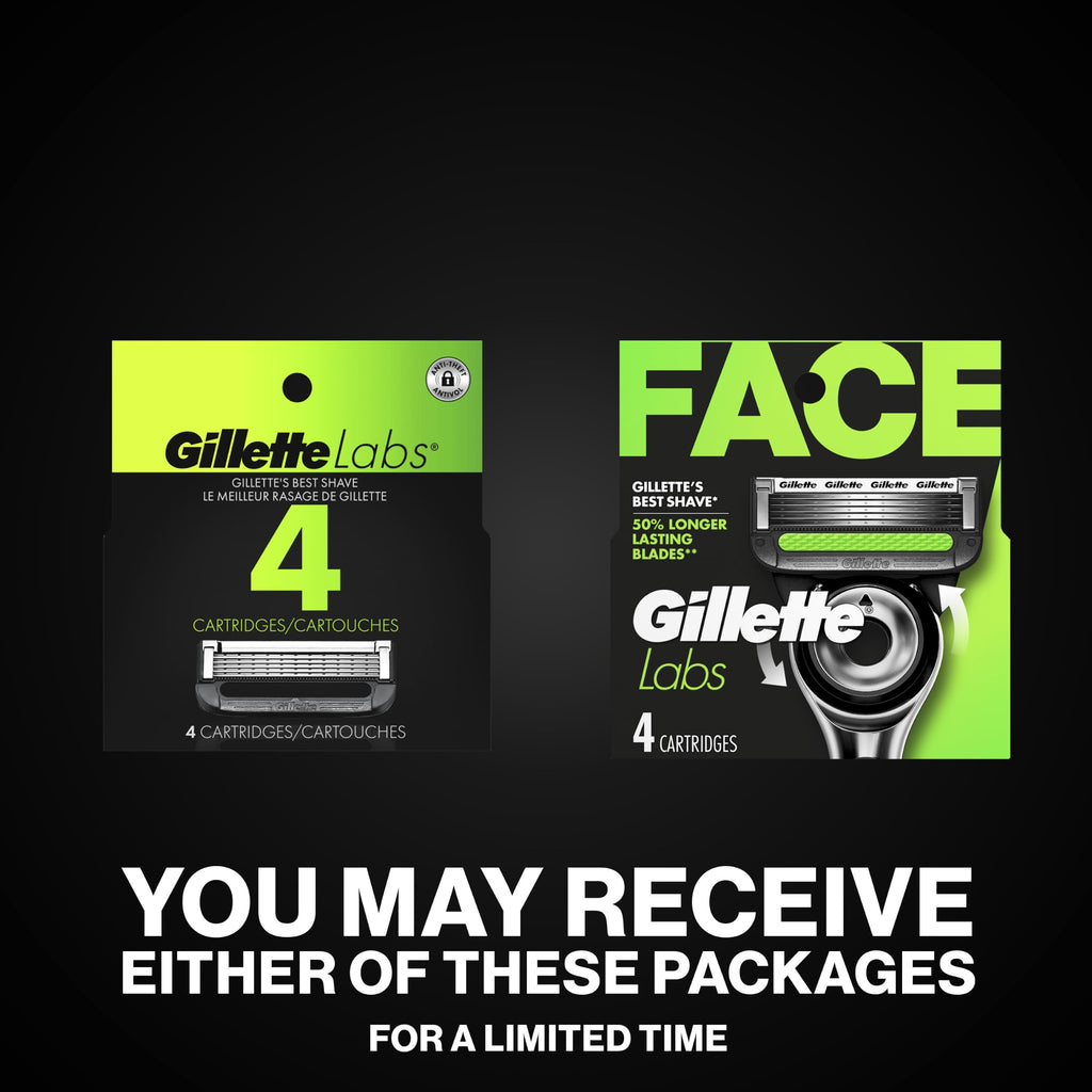 Gillette Labs Razor Blade Shaving Refills for Men, 4 count