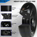4.80/4.00-8 Solid Wheel with 1" Bore, 4.80-8 Tire with 3" Centered Hub - Complete Kit Includes Bearings & Spacers - for Wheelbarrow Log Splitter Wheel Barrel Yard Cart Garden Wagons - 2Pack